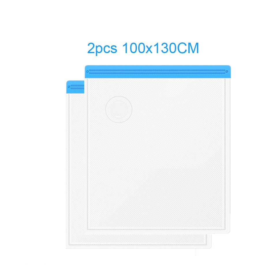 Pompe à Air électrique de stockage Sous Vide, pour la maison, les vêtements de voyage, les couvertures, les aliments, emballage Sous Vide, sacs de conservation des aliments: 2pcs 100x130CM