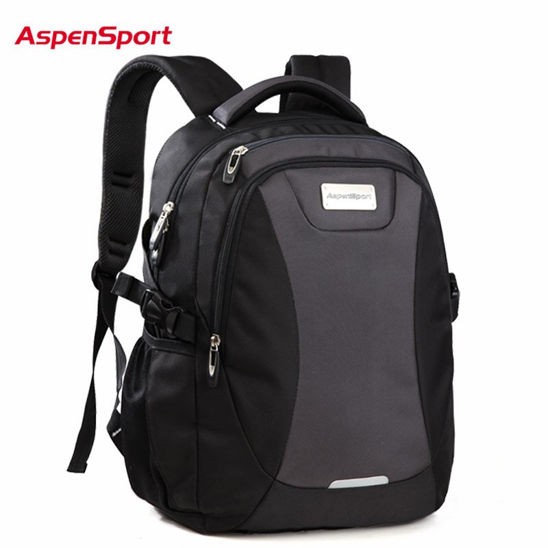 AspenSport superiore di Marca di Modo Impermeabile Zaino unisex sacchetto di Scuola degli uomini per il computer Portatile Donne Borsa per taccuino Zaino 15.6 a17 Pollici: grigio / Fit 16 laptop