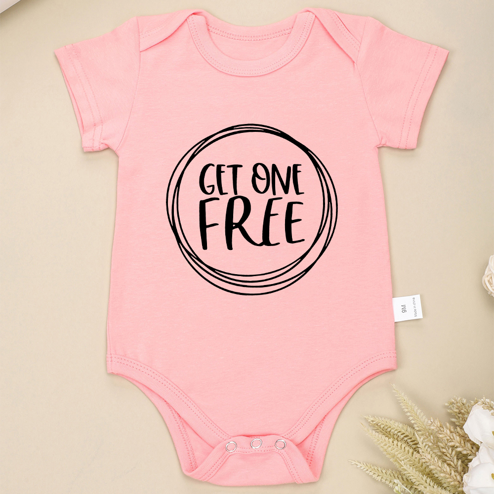 Tweeling Een Krijg Een Gratis Grappige Baby Meisjes Kleding Romper Mode Harajuku Peuter Body Bodysuits Katoen Zomer Baby Onesie: Goud / 12m