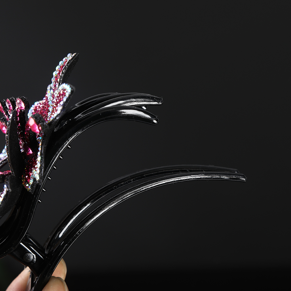 AWAYTR, pinzas para el cabello con diamantes de imitación, horquilla, pasadores de mariposa y flores, pinzas para el cabello de pico de pato Retro para mujer, accesorios para el cabello de cola de caballo