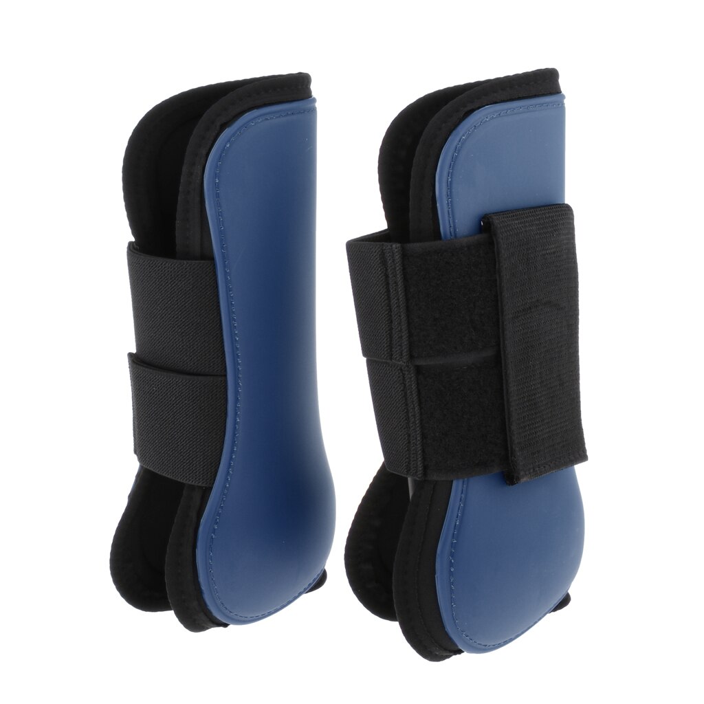 1 Pair Horse Leg Boots Hind or Front Leg Protect Wraps: Dark Blue Fore Foot