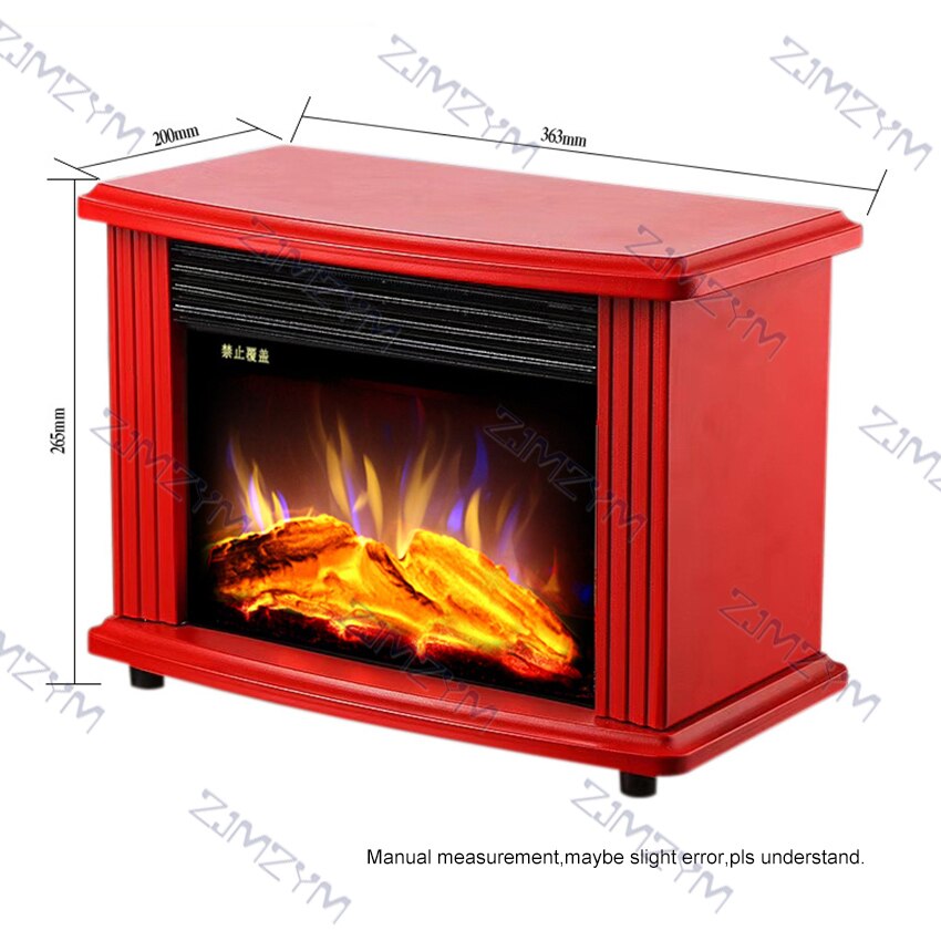 1800W Vertical Home Retro Electric Heater Simulation Flame Type Heaters Office Electric Heaters 3D Electric Fireplace 220V
