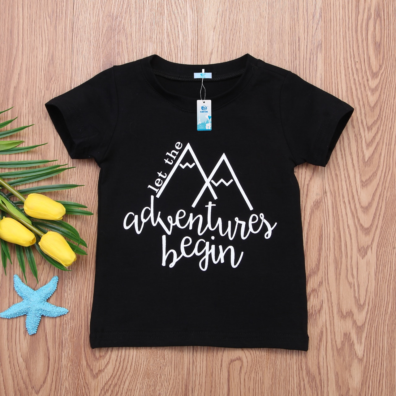 Camiseta de manga curta do bebê da criança 1-6y, camiseta ocasional do crewneck da cópia da letra para meninos e meninas