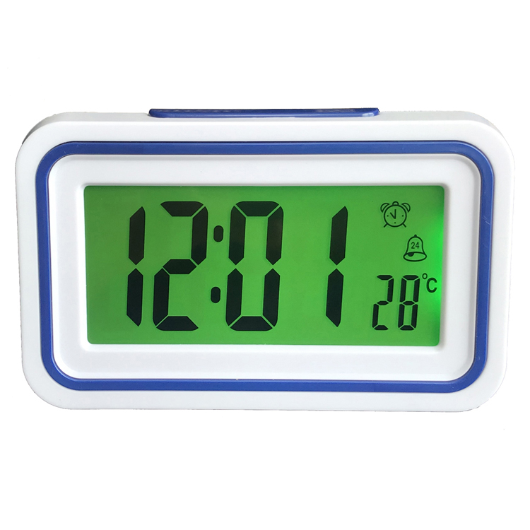 Digital español reloj despertador hablando de tiempo y temperatura para chico dormitorio de los niños despierta: Deep Blue