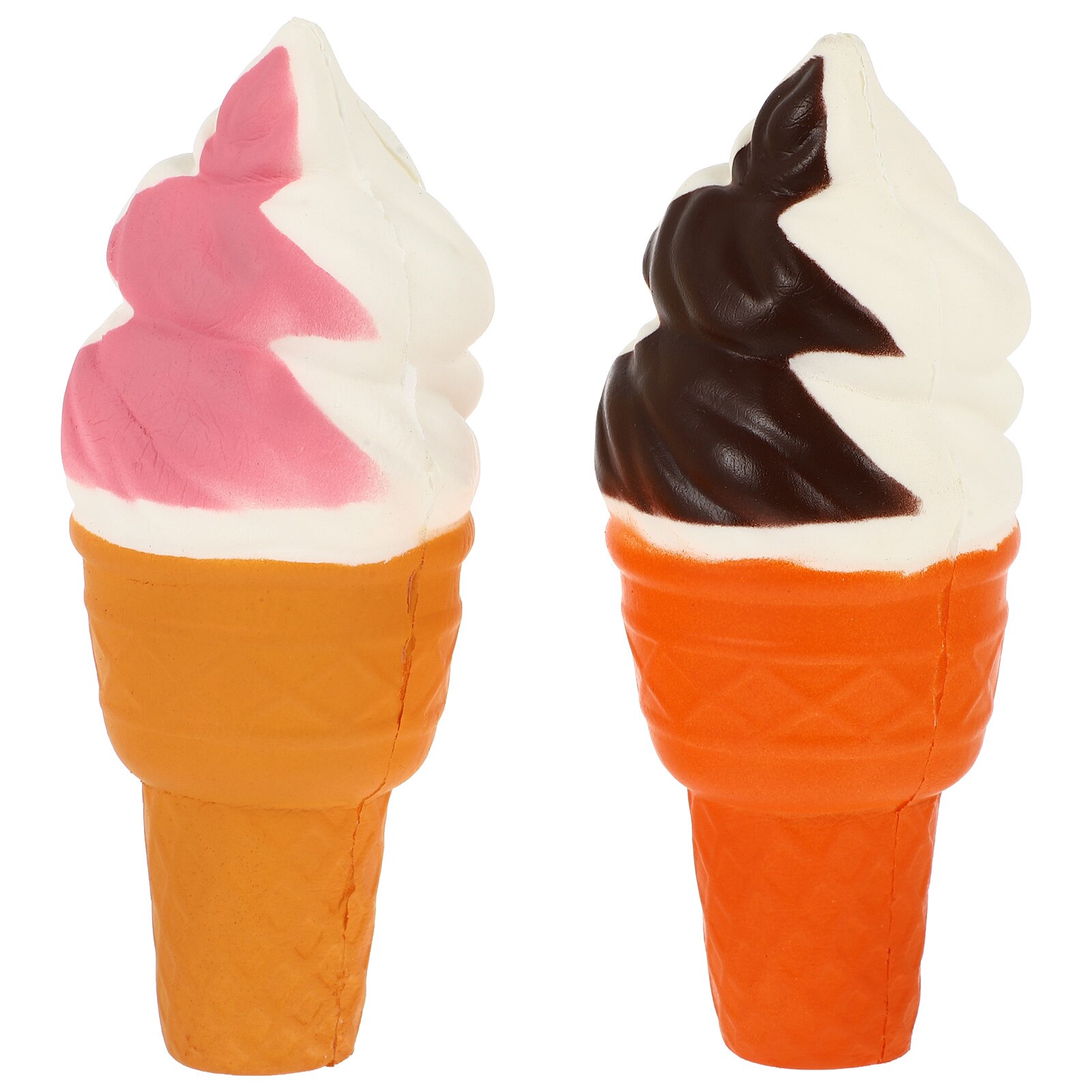 2pcs Simulation Slow Rising Torch Ice Cream Cone Prop Squeeze Ice Cream Toys