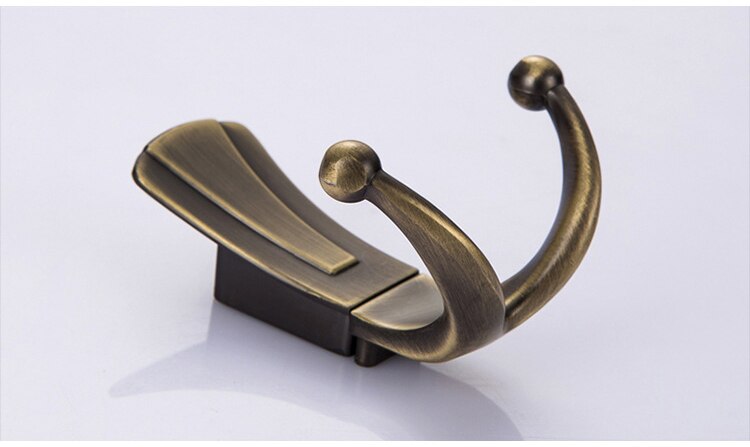 KAK 5PCS Mode Badkamer Muur Hangers 2 Haken Robe Haken Wall Mounted Kleerhanger Rekken met schroeven Jas Handdoek muur Haken: Brons