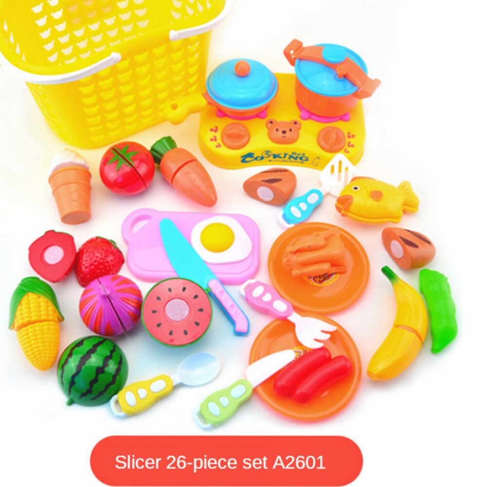 Pretend Play Plastic Food Toy Cutting Fruit Vegetable Food Pretend Play Children Toys For Kids Educational Toys: 26pcs