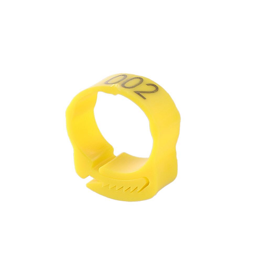 100Pcs/Kleur Verstelbare Kip Voet Ringen Binnendiameter Size 2 ~ 2.4Cm Kip Gevogelte Flexibele Intrekbare Voet ringen 6 Kleuren: YELLOW