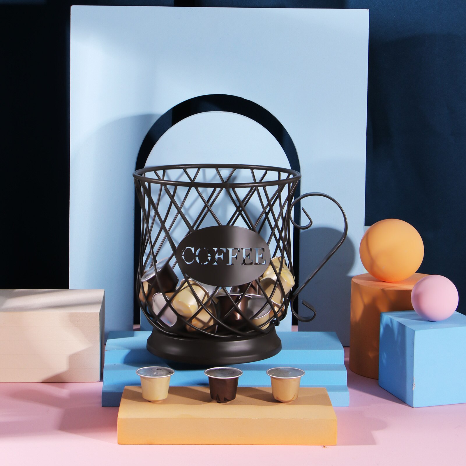 Panier de rangement en fer à café, pour Capsules de Nespresso, dosettes de Gusto Dolce, bureau, café, organisateur de cuisine, Rack de rangement