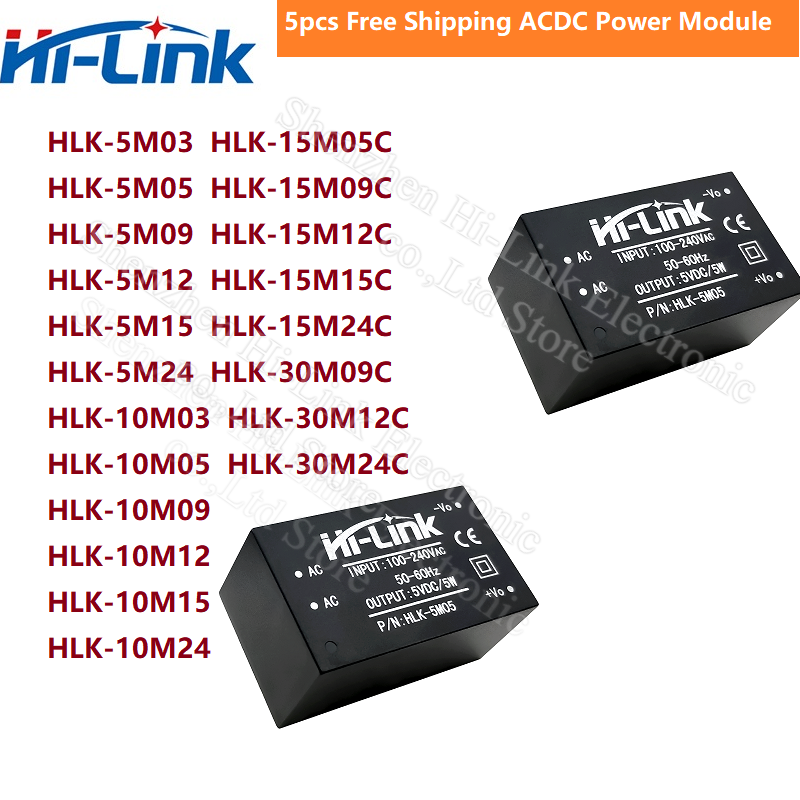 5 stk. hlk -5 m 03 5 m 03 hlk -5 m 05 5 m 05 hlk -5 m 09 5 m 09 hlk -5 m 12 5 m 12 hlk -5 m 15 5 m 15 hlk -5 m 24 in standard ac-dc isolert strømmodul