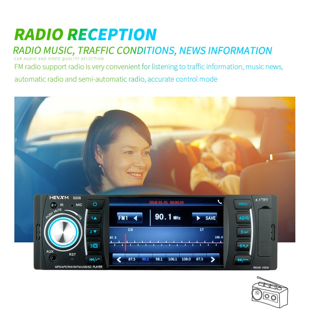 Car Video Player 4.1" TFT LCD Screen Car MP4 MP5 Player Bluetooth Stereo Radio FM SD / MMC / USB without Rear View Camera