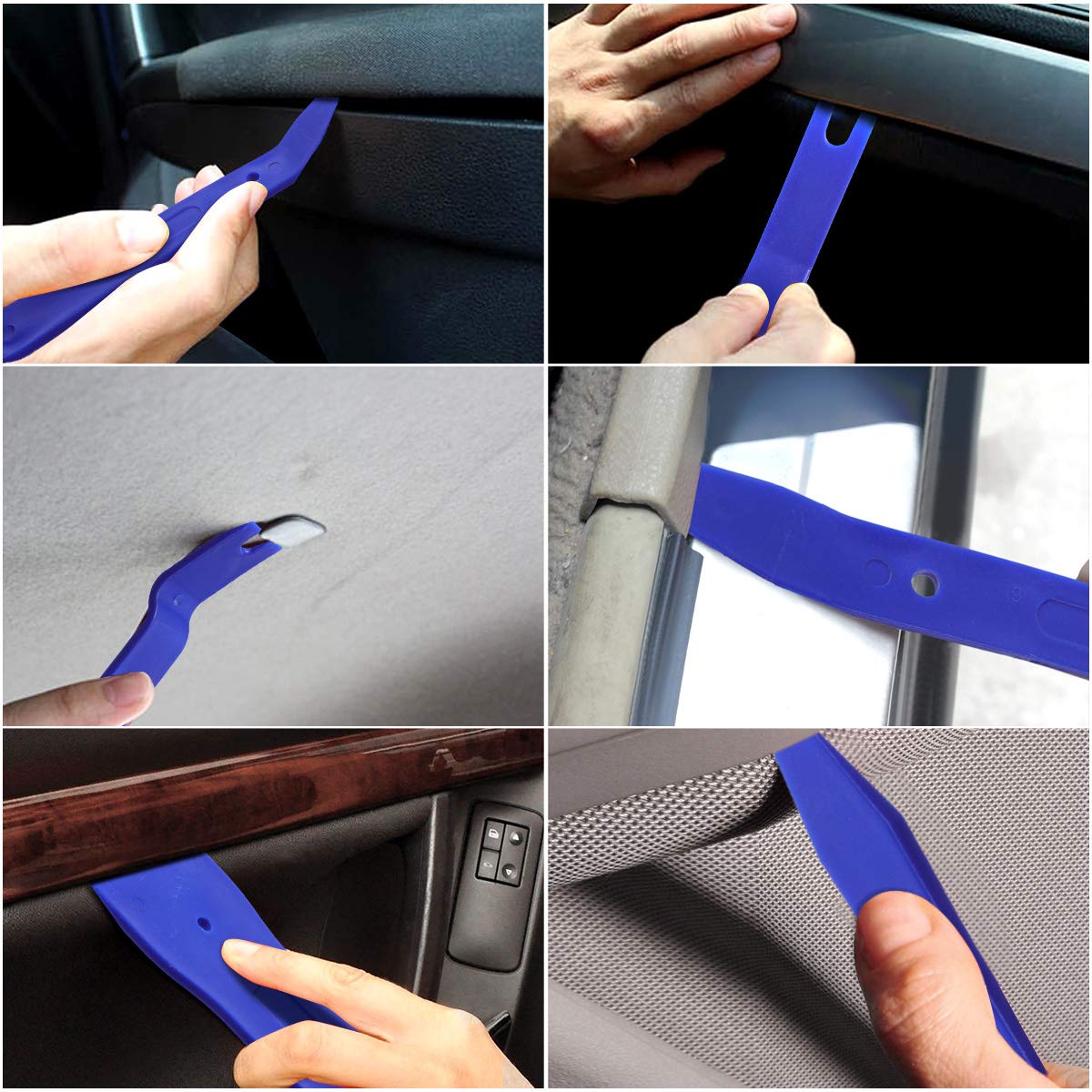 19pcs Car Audio Interior Disassembly Tools Trim Removal Tool Car Panel Door Audio Trim Removal Tool Kit Car Pry Removal Tools