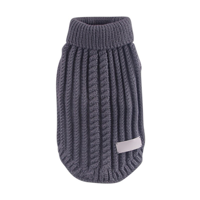 Hoge Kraag Wollen Truien Trui Hond Kleding Jas Stro-Touw Hond Trui Knit Kleding Huisdier Winter Wollen Trui: Grijs / M