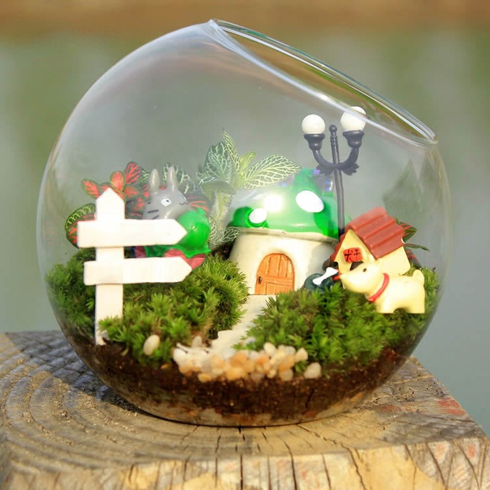 Clear Glass Ball Vase Glass Bauble Balls Micro Landscape Air Plant Terrarium Succulent Hanging Flowerpot Container