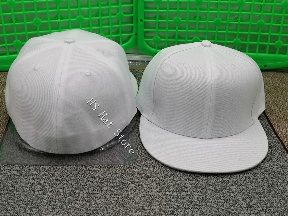Solida vita mössor stora ben man coola baseball mössor vuxen platt topp topp hip hop tomt mössa män kvinnor helt stängd gorra