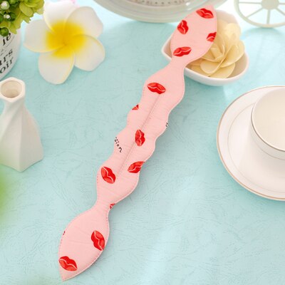 einrollen Mädchen 1PC Blumen- Punkte Lippen Stil Hase Ohren Magie Schwamm Haar Styling Brötchen Hersteller Twist Curler Werkzeug Haar-Accessoire: Champagner