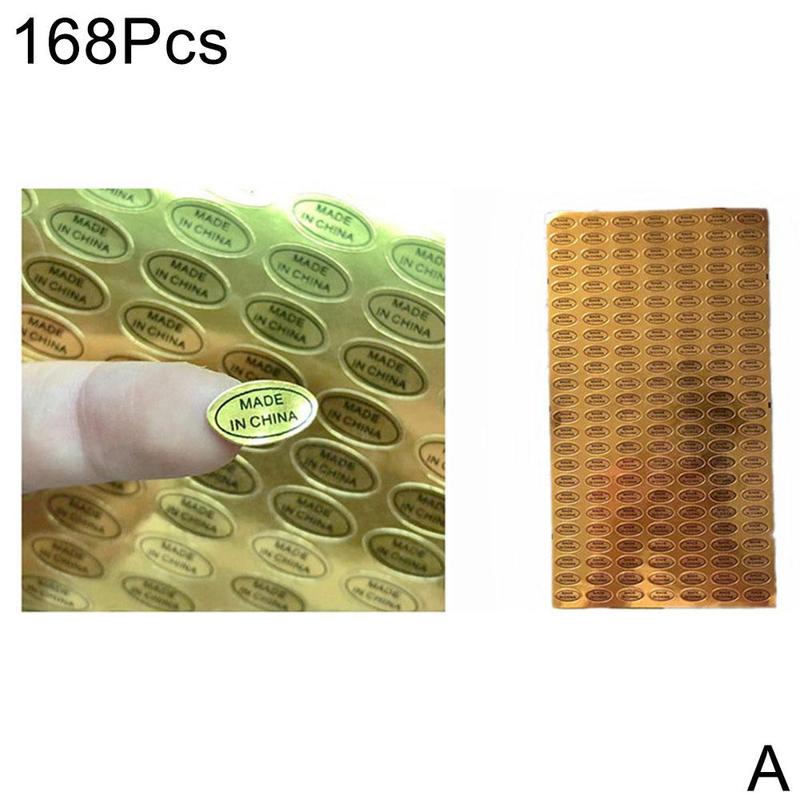 6 Soorten Made In China Stickers Zilver Label Met Zwarte Print Alfabet Land Van Herkomst Sticker Transparante Etiketten: A