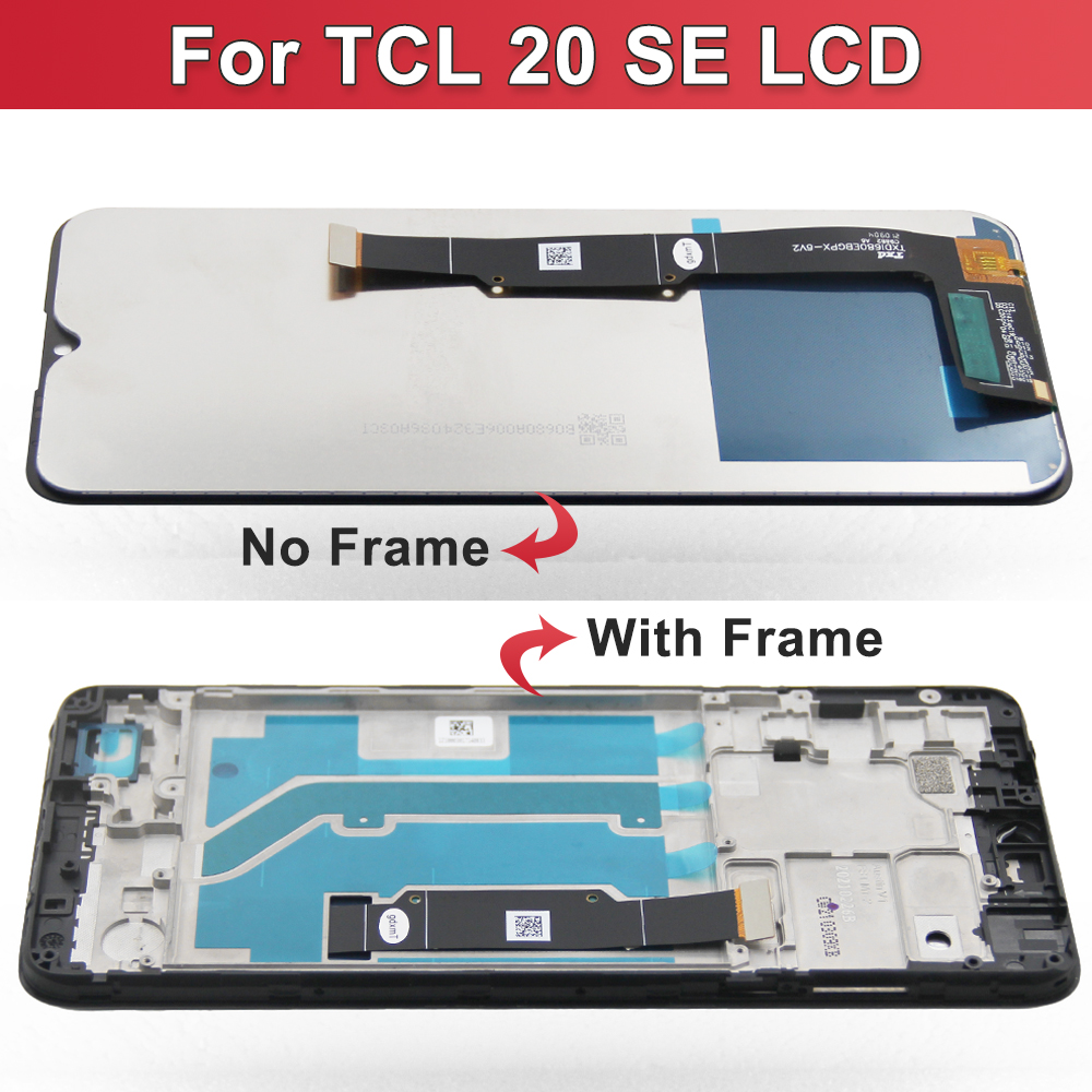 6.82" For TCL 20 SE LCD T671H, T671F, T671O, T671E Display Touch Screen Digitizer Assemby For TCL 20SE Display with Frame