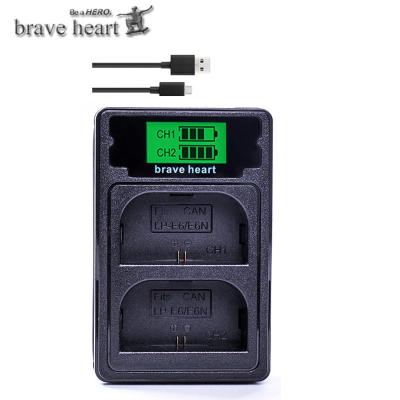 4pcs Full code bateria LP-E6 LPE6 LP E6 Batteries + LCD DUAL charger For Canon 5D Mark II Mark III 6D 7D 60D 60Da 70D 80D DSLR