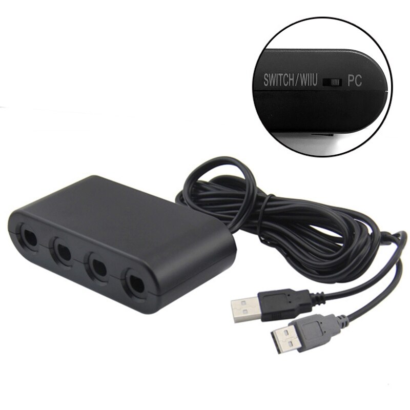 4 Ports Converter for GameCube GC Controller, USB Adapter Plug &amp; Play for NS Switch NGC/Wii U/PC Star Fighting Games