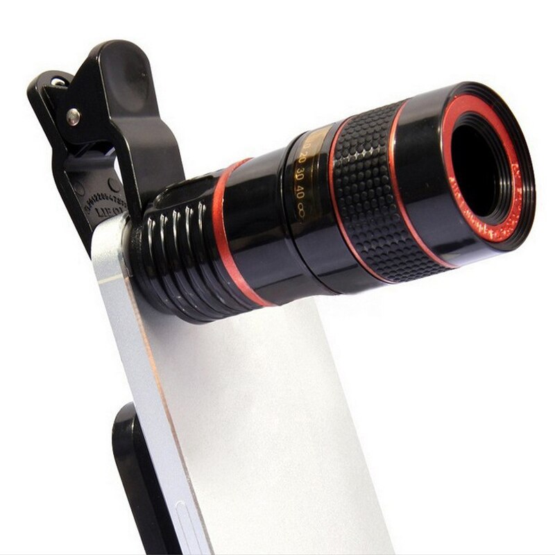 Universal Zoomable 8X Monocular Cell Mobile Zoom 10 In 1 Smartphone Camera Zoom Lens Clip Optical Telescope Kit Telephoto Lens