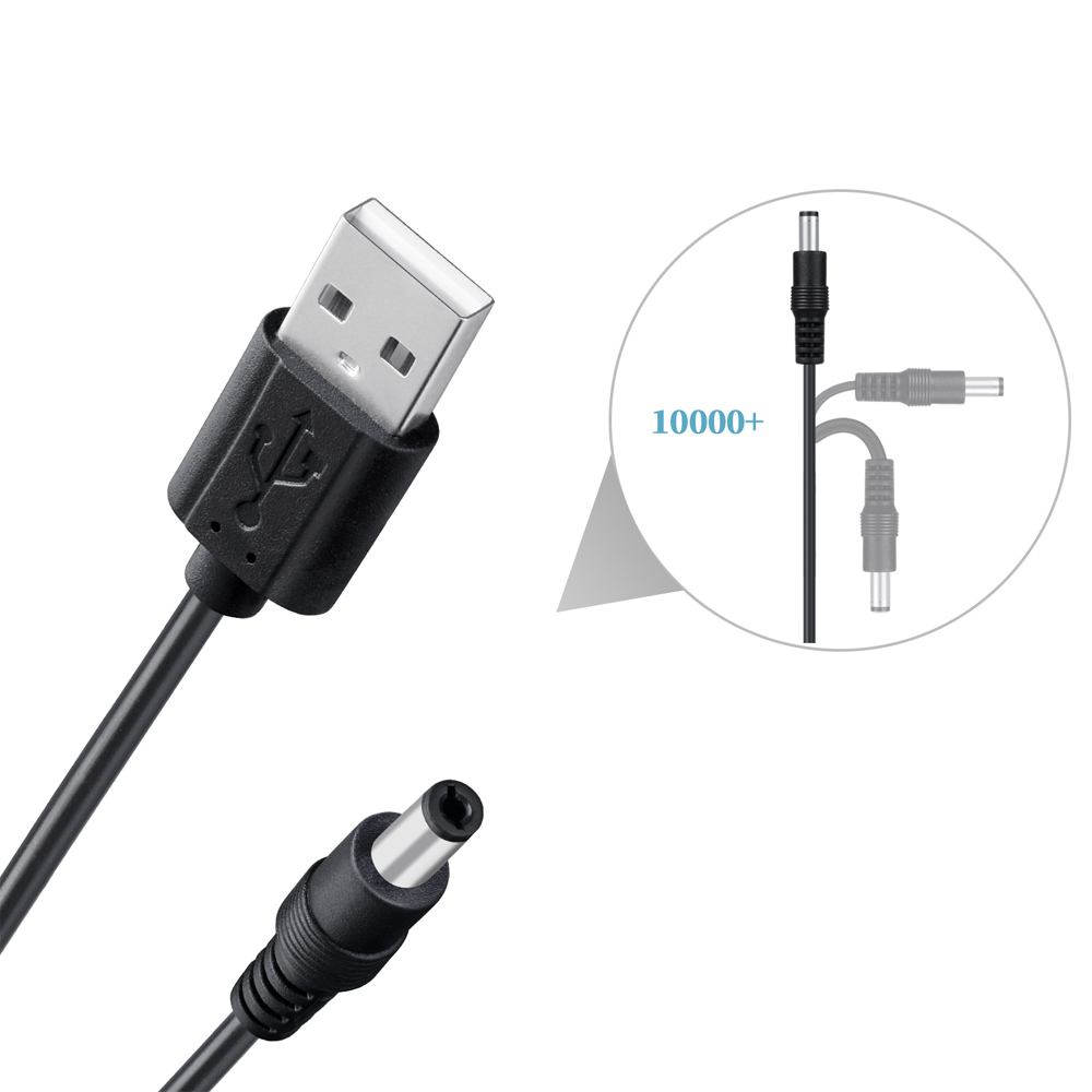 8-in-1 USB naar 5,5 * 2,1 oplaadkabel DC-oplaadnetsnoer Multifunctionele DC verwisselbare stekker Man-man kabel