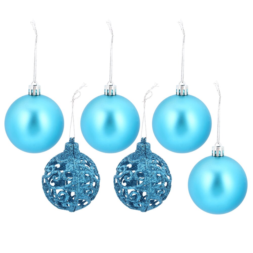 6Pcs Christmas Ball Hanging Ball Decor Party Hanging Pendant Decorative Ball for Mall Home Tree Garden