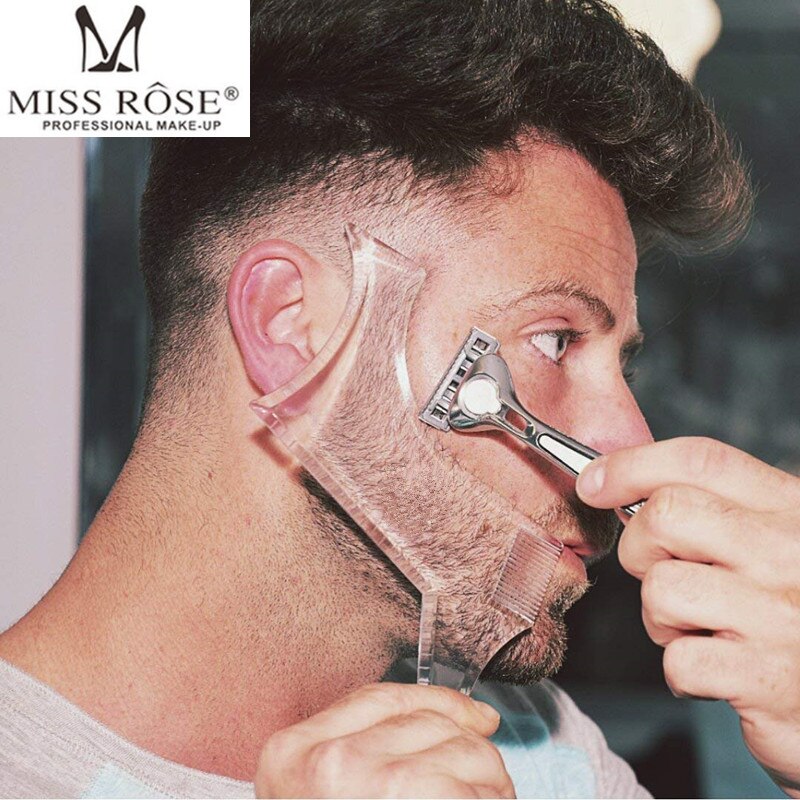 Perfect Beard Comb for Men's Face Care Transparent Black Stencil Comb Shaper for Beard Styling Beard Shaping Tool Liner Template