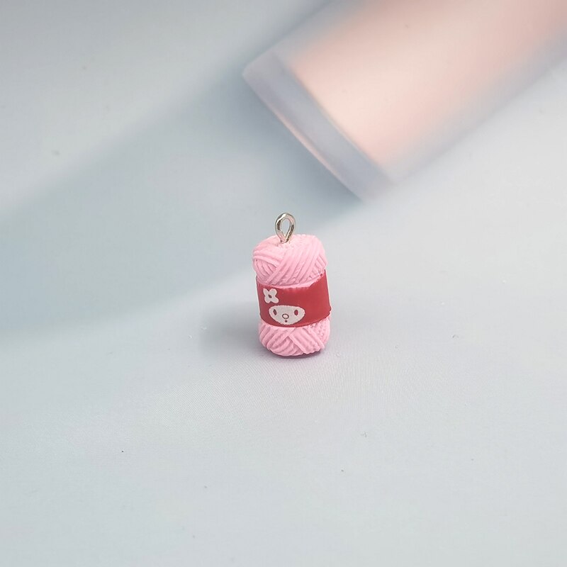 Kawaii – pendentifs mignons en fil de laine et résine, 10 pièces, pendentifs en forme de lapin, pour fabrication de bijoux faits à la main, à la , C316: pink