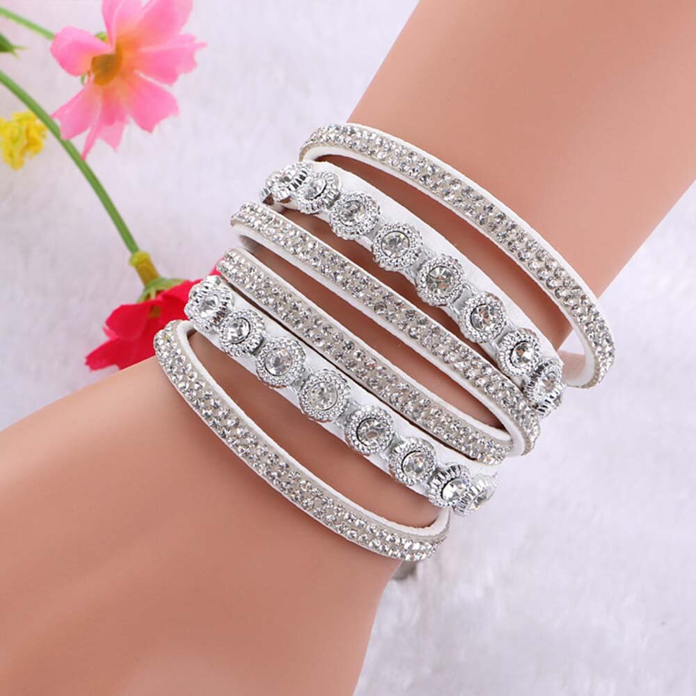 Lubingshine Vrouwen Multilayer Bangles Europese Stijl Multi Kleuren Fluwelen Crystal Armband Vintage Handgemaakte Hand Sieraden: D