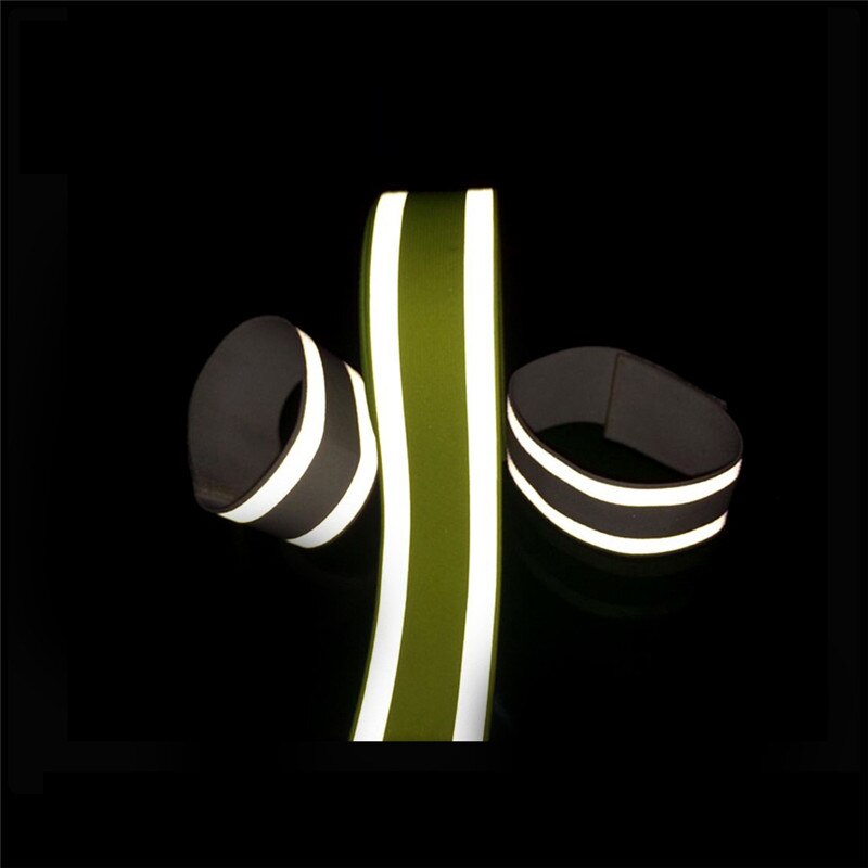 1 Pcs Reflecterende Hoge Zichtbaarheid Elastische Polsbandjes Enkel Pols Arm Running Waarschuwing Fietsen Nacht Waarschuwing Outdoor Sport