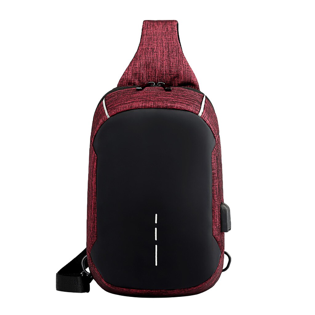 38# Men Bag Multifunctional Waterproof Chest Pack Usb Charging Interface Sports Outdoor Shoulder Crossbody Bag Bolso Hombre