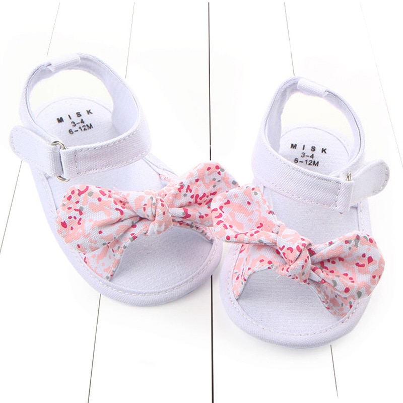 Ik hou van papa en mama zomer antislip babymeisjesschoenen mooie prinsessen strik bloemenprint baby sandalen baby peuter babyschoenen