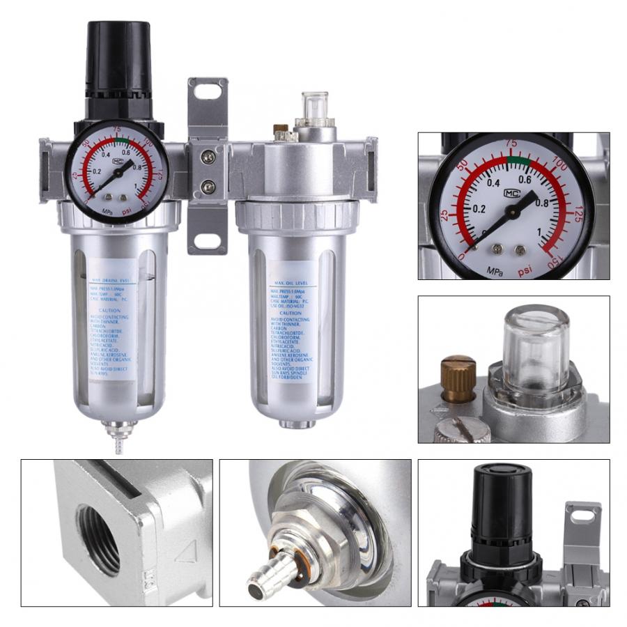 Pneumatische Luftdruck Filter Regler Öler Feuchtigkeit Wasser Falle Reiniger Öl-wasser Separator G1/4 3/8'' Werkzeug 1,5 mpa