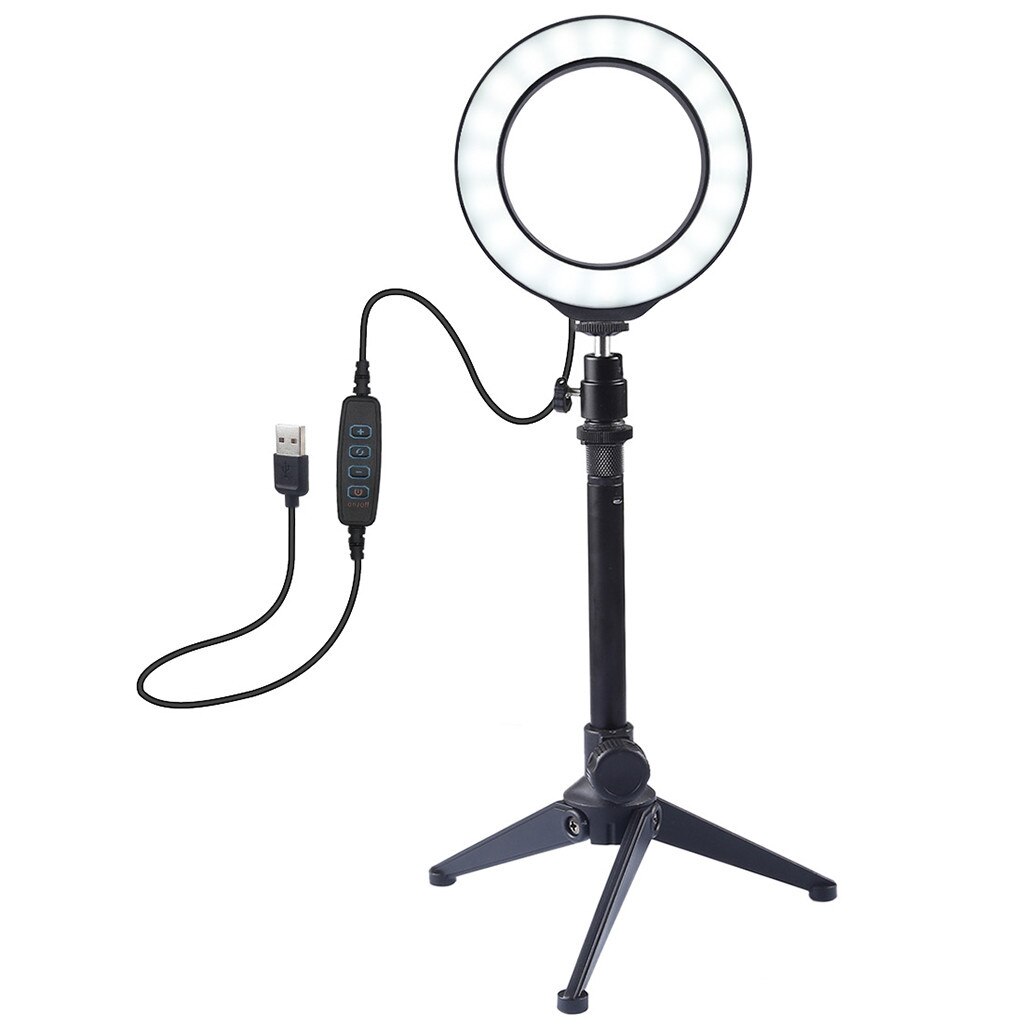 8” Selfie Ring Light With Tripod Stand & Wireless Remote LED Dimmable Lightning for iPhone Tripod and Phone Holder for Video: White