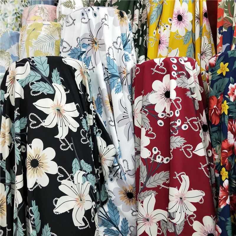 Soft Chiffon Dress Fabric dress blouse slightly stretchy shirt material DIY sewing textile Summer dress material