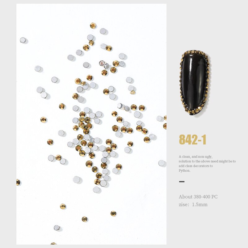 Ss3-ss16 1 doos gold AB glitter shiny crystal nail rhinestone 3d beauty shiny diy nagel accessoire decor: SS3 Gold ore