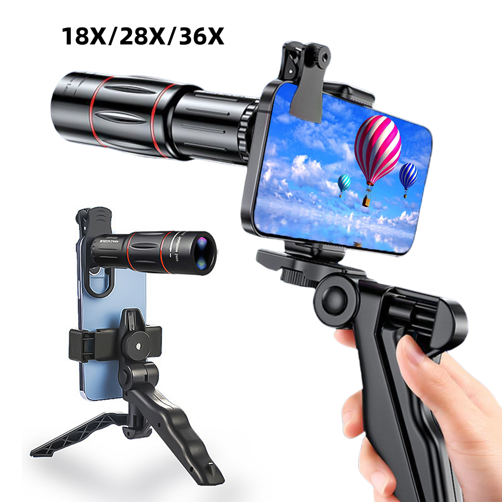 18/28/36X Mobile Phone Camera Lens Universal Zoom Monocular Telescope Optical Telescope Lens for Camping Hunting Sports