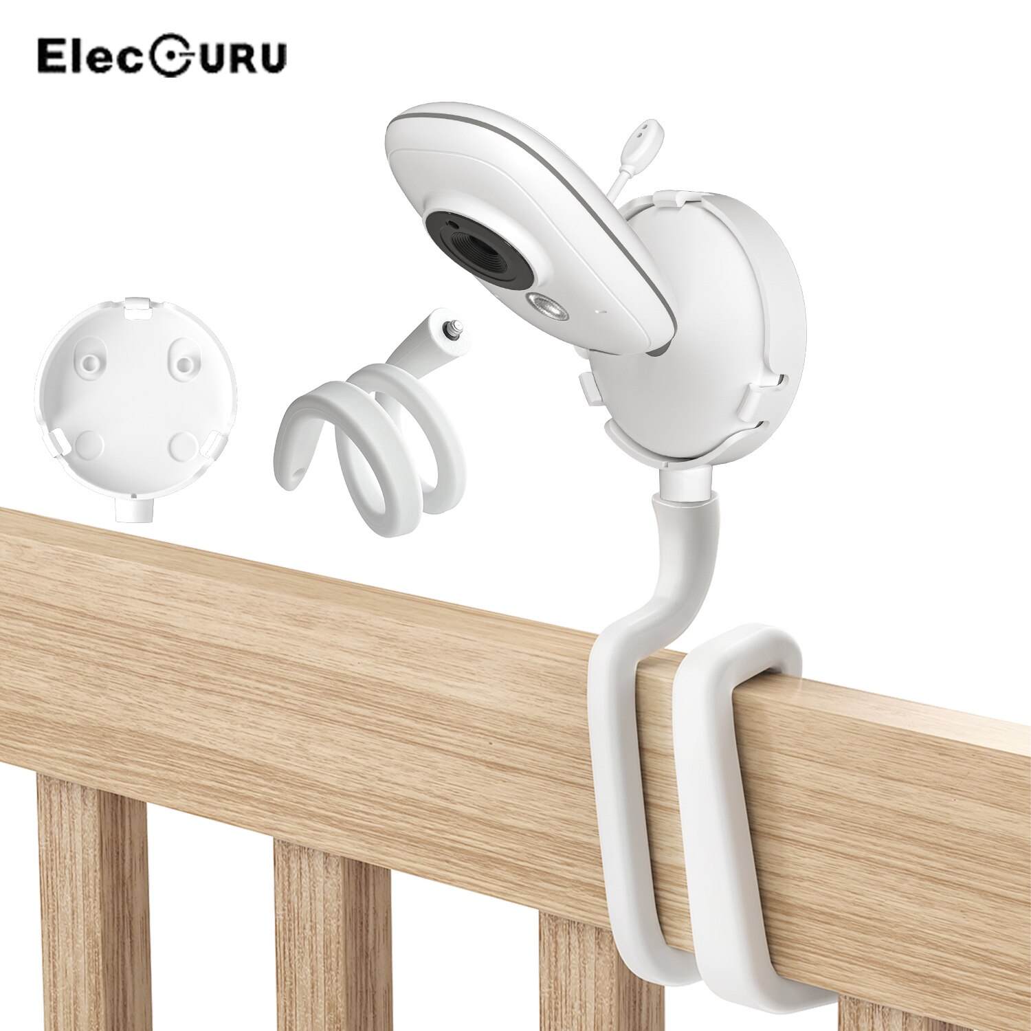 Soporte Flexible de montaje en giro para Monitor de bebé de GHB-Vb603,Lullaby-LB603 y Tenboo-TB101, se sujeta a estantes de cuna o muebles