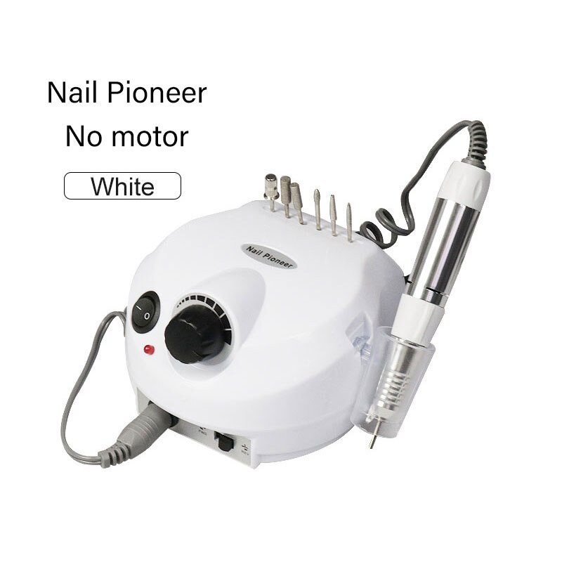 Nail Drill Machine 35000RPM Pro Manicure Machine Apparatus For Manicure Pedicure Kit Electric Nail File With Cutter Nail Tools: White Nail Drill