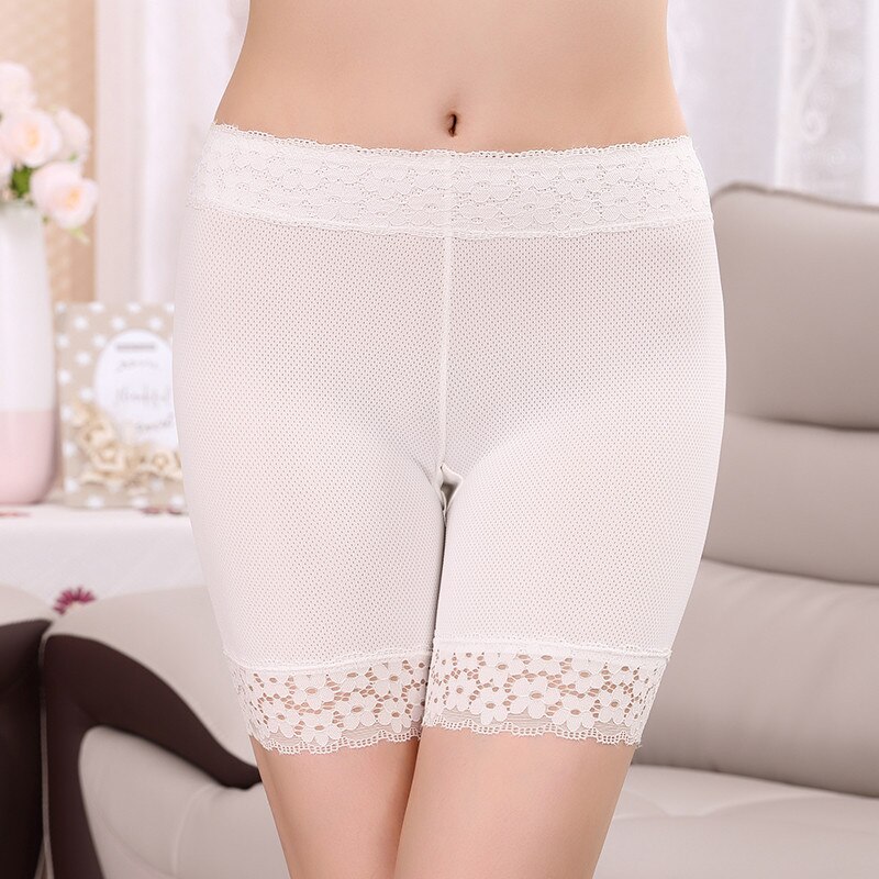 Pantalones cortos de seguridad para mujer, ropa interior antirozaduras de alta elasticidad, bragas sin costuras de encaje de talla grande, ropa interior transpirable