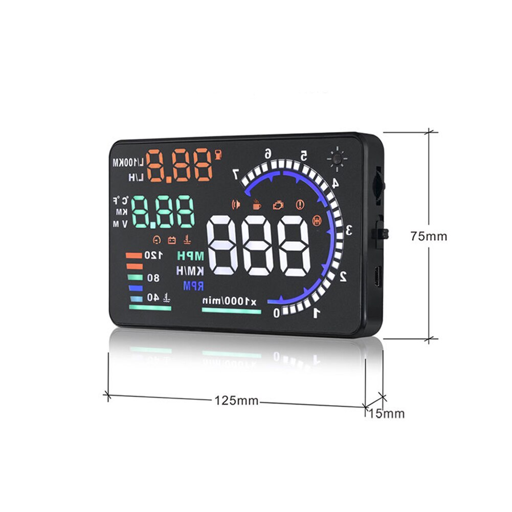 OBD Diagnostic Tool HUD ABS Car Accessories Fuel Warning LED Screen Driving Windscreen Digital Head Up Display