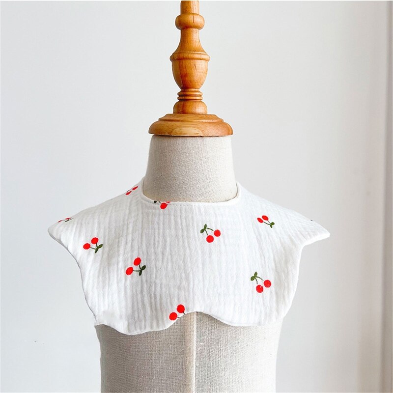 Cartoon Gedrukt Baby Bib Ronde Bloemblaadje Speeksel Handdoek Comfortabel Katoen Ademend