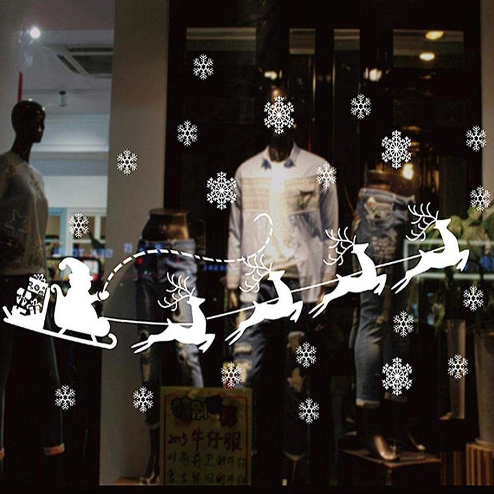 Brand Christmas Window Stickers Static Electricity White Sticker For Home Showcase Decor Removable: XD04