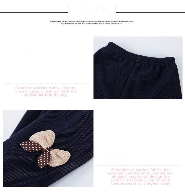 2021 di alta qualità spessa calda inverno primavera autunno imitazione Jean Bow ragazze Leggings pantaloni per bambini pantaloni per bambini