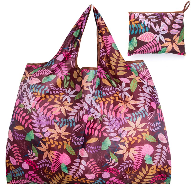 Stil 210t polyester vandtæt foldbar stor håndtaske skuldertaske opbevaringspose genbrug håndtaske strand shopping rejsetaske: Lavendel