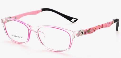 Montura óptica para niños, gafas para niños, montura óptica para niñas, transparente, graduadas, flexibles, TR, 8803: C8 Pink