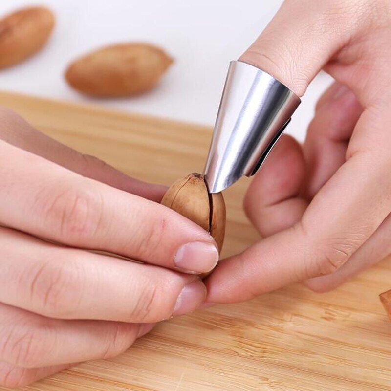 CTREE 1 Pair Stainless Steel Finger Protector Peeling Nut shell Kitchen Cutting Anti-Finger Protection Tools C267