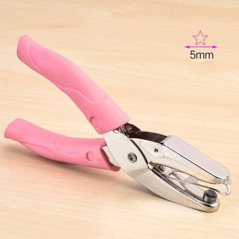 Handle Hole Punch DIY Loose-leaf Paper Cutter Single Hole Puncher School Office Binding Stationery: Star