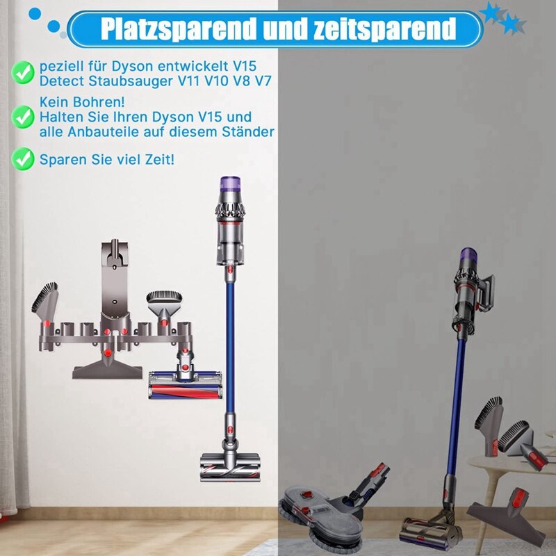 Soporte de pared para aspiradora Dyson V15, V11, V10, V8, V7, accesorios